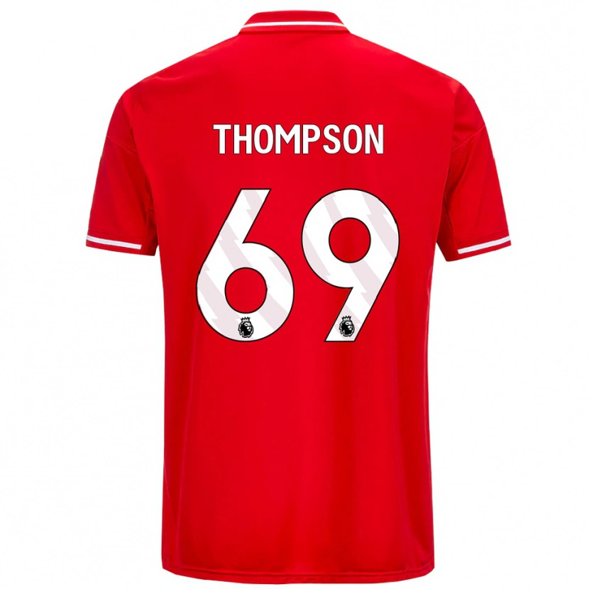 Danxen Dames Kalum Thompson #69 Rood Wit Thuisshirt Thuistenue 2025/26 T-Shirt