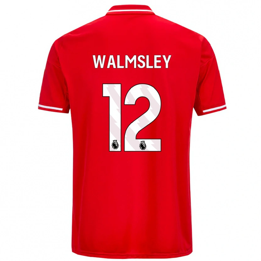 Danxen Dames Joseph Walmsley #12 Rood Wit Thuisshirt Thuistenue 2025/26 T-Shirt