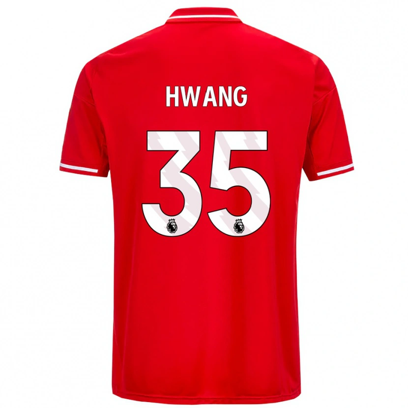 Danxen Dames Ui-Jo Hwang #35 Rood Wit Thuisshirt Thuistenue 2025/26 T-Shirt