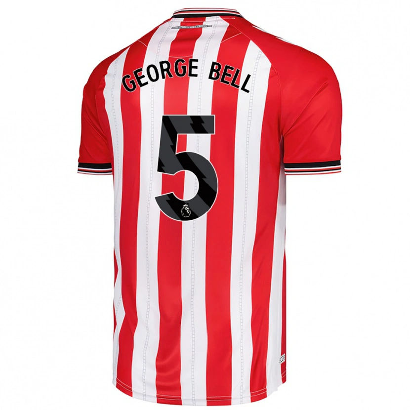 Danxen Dames George Bell #5 Rood Wit Thuisshirt Thuistenue 2025/26 T-Shirt