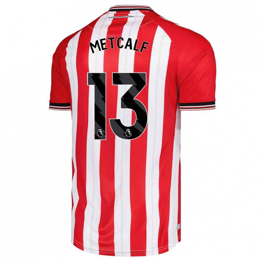 Danxen Dames Ben Metcalf #13 Rood Wit Thuisshirt Thuistenue 2025/26 T-Shirt