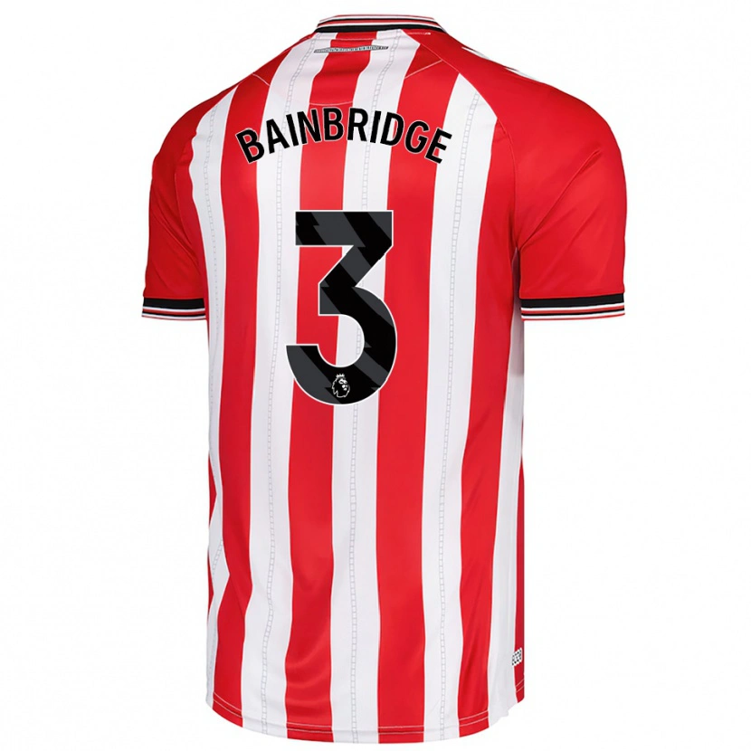 Danxen Dames Oliver Bainbridge #3 Rood Wit Thuisshirt Thuistenue 2025/26 T-Shirt