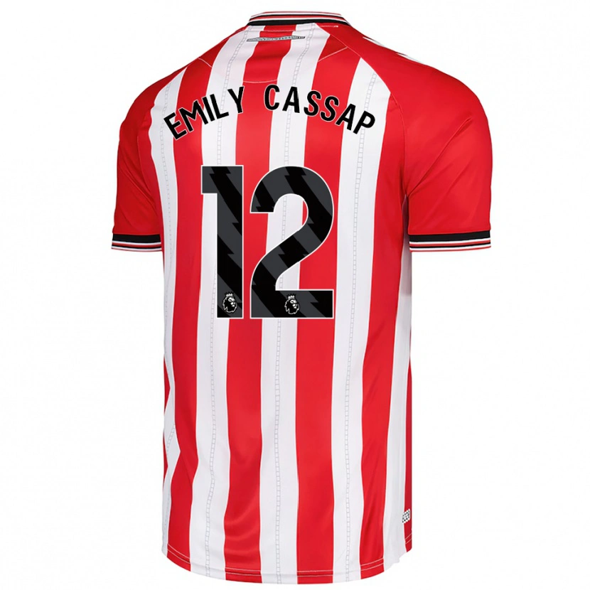 Danxen Dames Emily Cassap #12 Rood Wit Thuisshirt Thuistenue 2025/26 T-Shirt