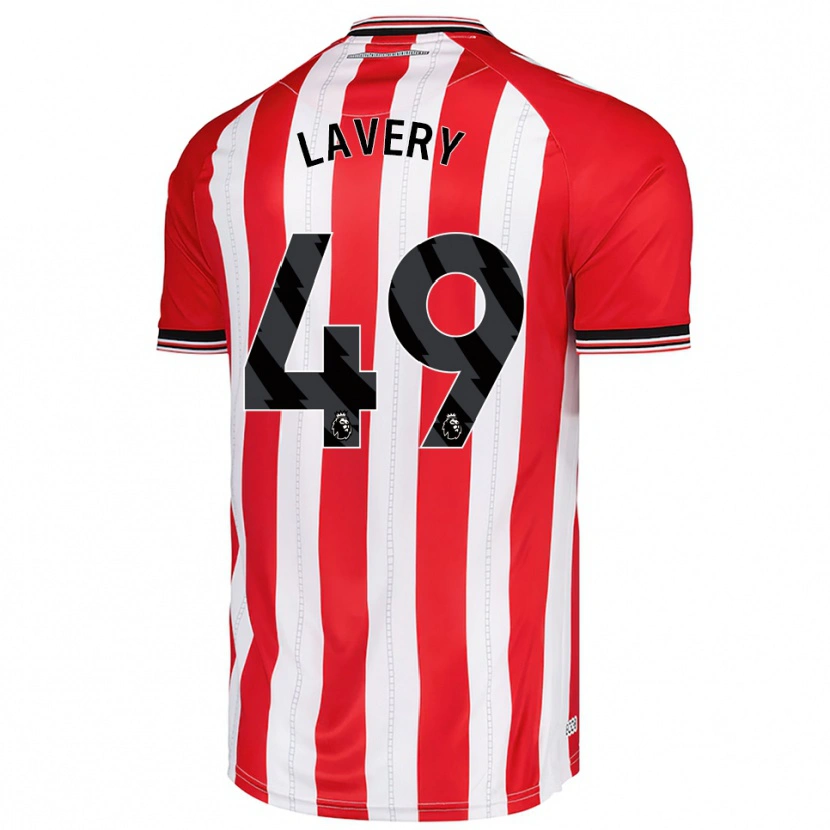 Danxen Dames Tom Lavery #49 Rood Wit Thuisshirt Thuistenue 2025/26 T-Shirt