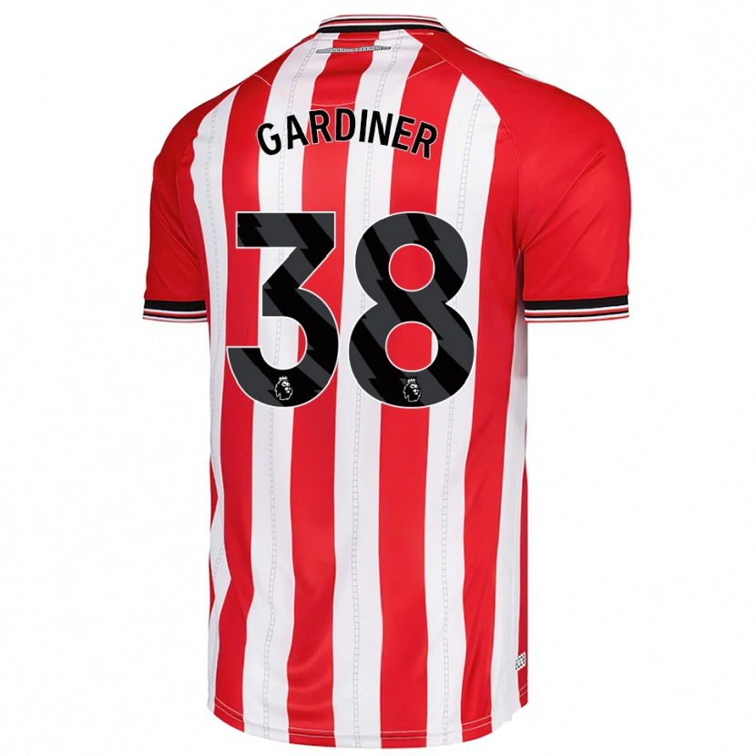 Danxen Dames Harry Gardiner #38 Rood Wit Thuisshirt Thuistenue 2025/26 T-Shirt