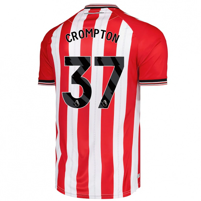 Danxen Dames Ben Crompton #37 Rood Wit Thuisshirt Thuistenue 2025/26 T-Shirt