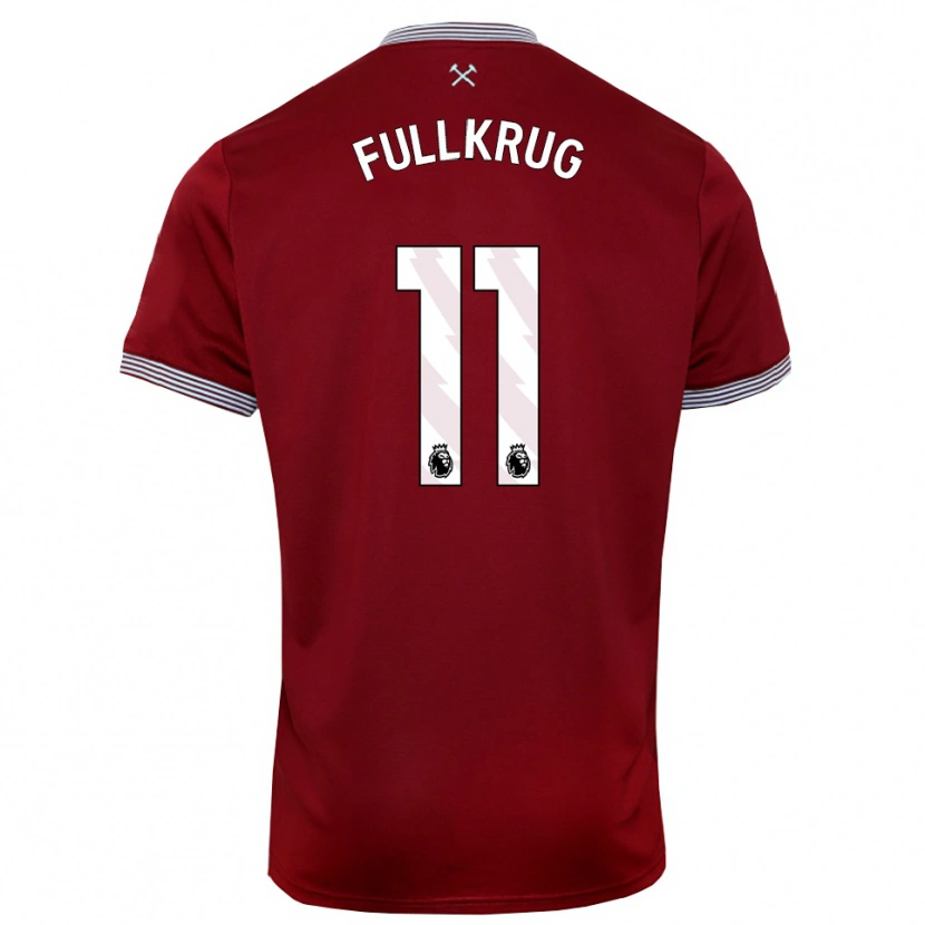 Danxen Dames Niclas Füllkrug #11 Bourgondisch Wit Thuisshirt Thuistenue 2025/26 T-Shirt