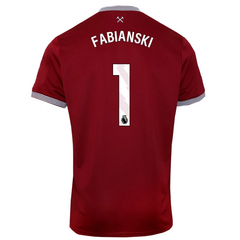 Danxen Dames Lukasz Fabianski #1 Bourgondisch Wit Thuisshirt Thuistenue 2025/26 T-Shirt
