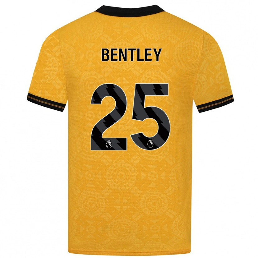 Danxen Dames Daniel Bentley #25 Geel Zwart Thuisshirt Thuistenue 2025/26 T-Shirt