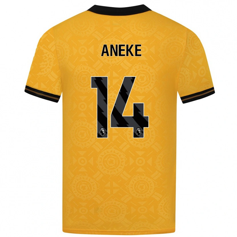 Danxen Dames Aaron Aneke #14 Geel Zwart Thuisshirt Thuistenue 2025/26 T-Shirt