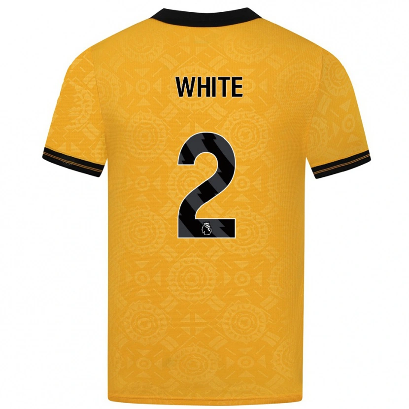 Danxen Dames Alfie White #2 Geel Zwart Thuisshirt Thuistenue 2025/26 T-Shirt