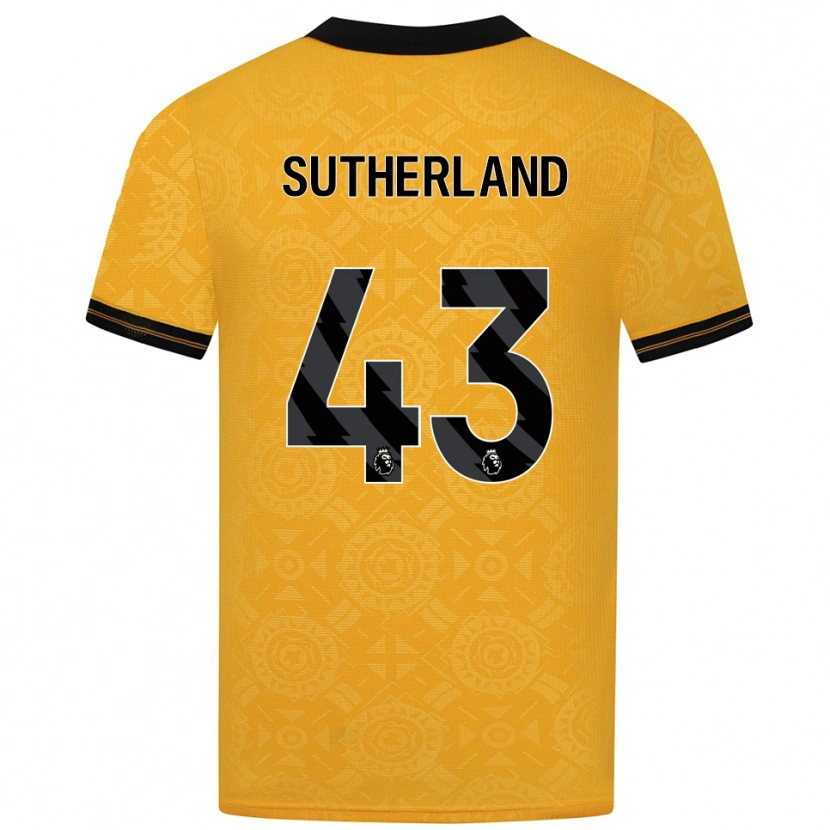 Danxen Dames Ethan Sutherland #43 Geel Zwart Thuisshirt Thuistenue 2025/26 T-Shirt