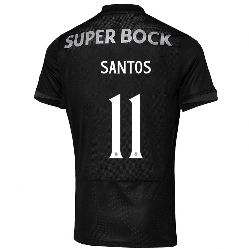 Danxen Dames Nuno Santos #11 Zwart Wit Uitshirt Uittenue 2025/26 T-Shirt