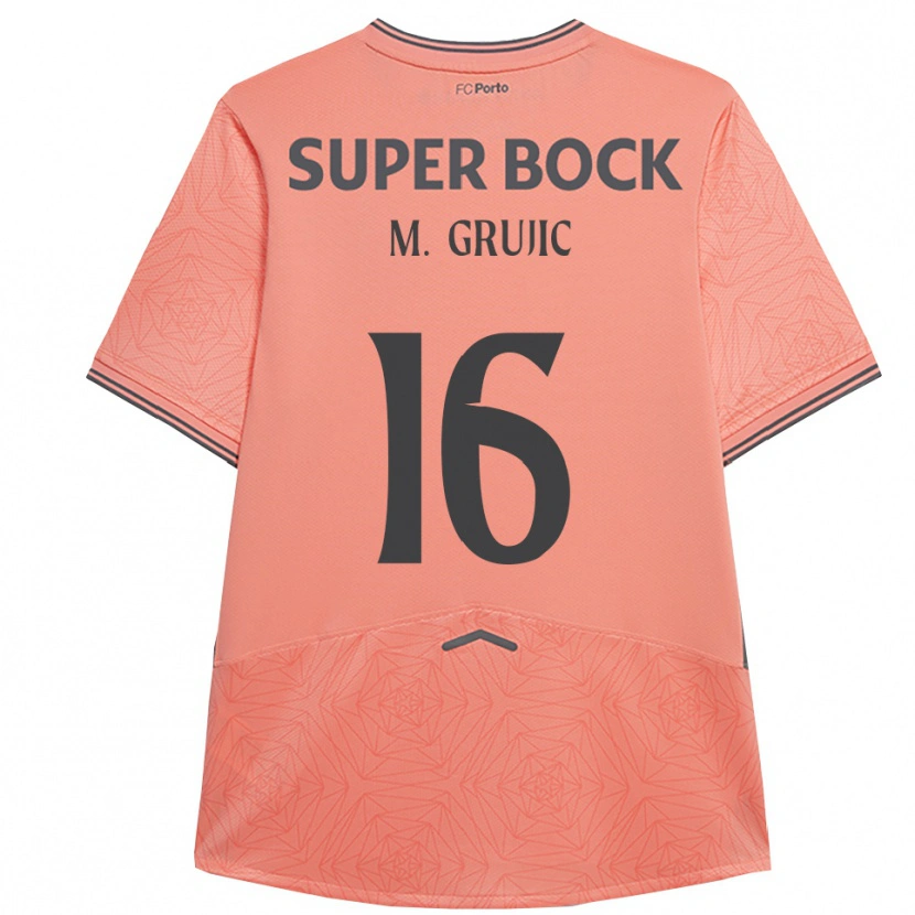 Danxen Dames Marko Grujić #16 Roze Marineblauw Uitshirt Uittenue 2025/26 T-Shirt