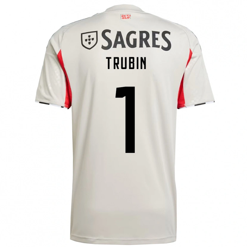 Danxen Dames Anatoliy Trubin #1 Gebroken Wit Rood Uitshirt Uittenue 2025/26 T-Shirt