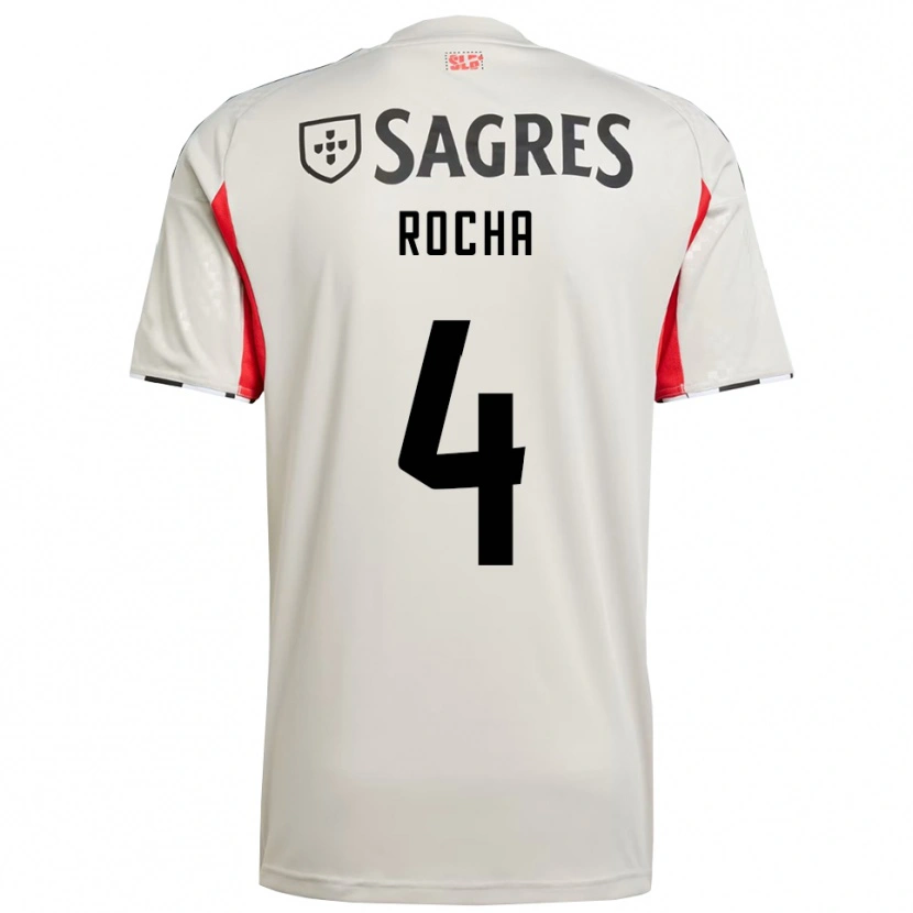 Danxen Dames Diogo Rocha #4 Gebroken Wit Rood Uitshirt Uittenue 2025/26 T-Shirt