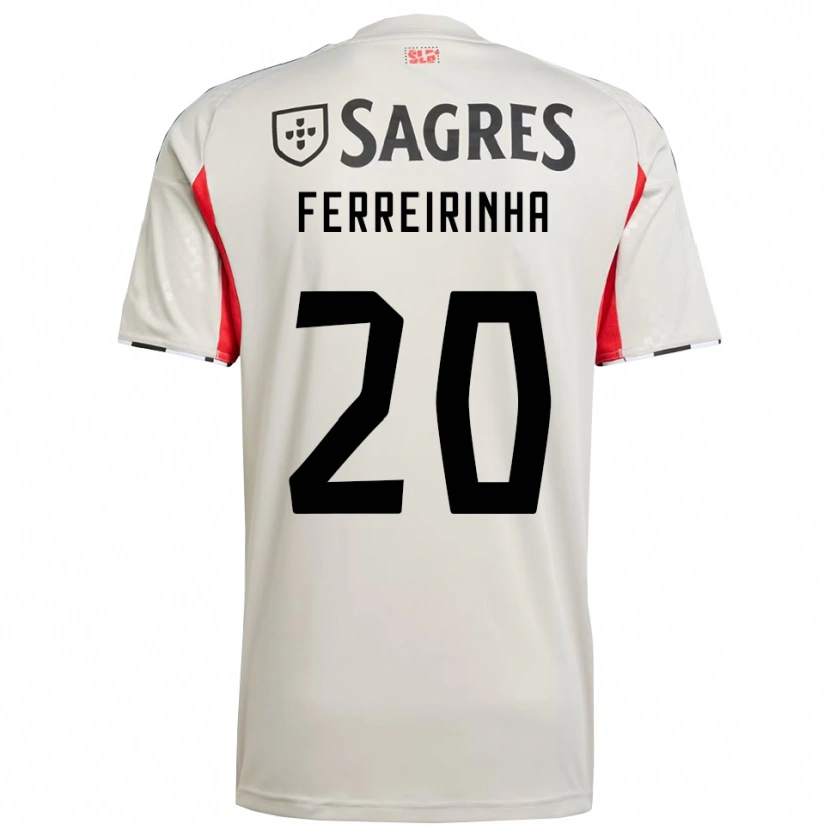 Danxen Dames Afonso Ferreirinha #20 Gebroken Wit Rood Uitshirt Uittenue 2025/26 T-Shirt