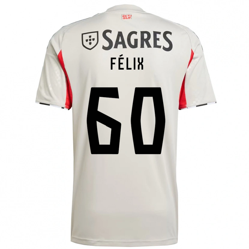Danxen Dames Nuno Félix #60 Gebroken Wit Rood Uitshirt Uittenue 2025/26 T-Shirt