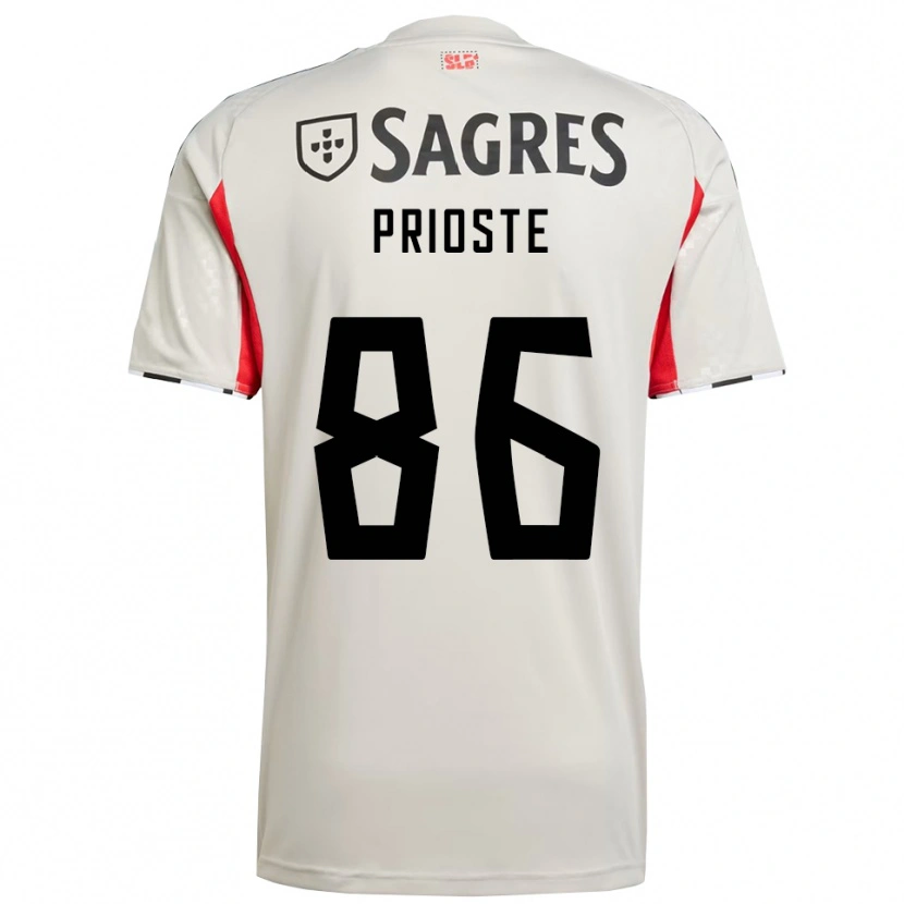 Danxen Dames Diogo Prioste #86 Gebroken Wit Rood Uitshirt Uittenue 2025/26 T-Shirt