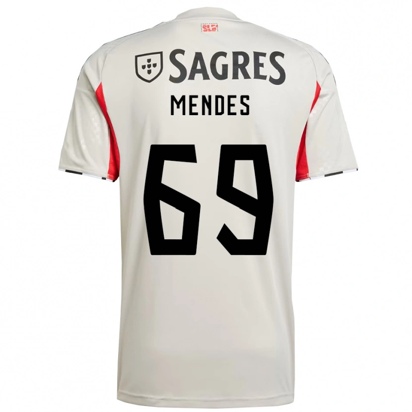 Danxen Dames Vladimir Mendes #69 Gebroken Wit Rood Uitshirt Uittenue 2025/26 T-Shirt