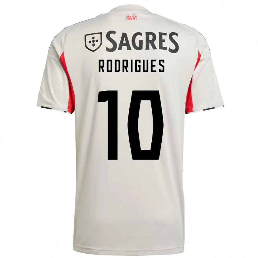 Danxen Dames Tiago Rodrigues #10 Gebroken Wit Rood Uitshirt Uittenue 2025/26 T-Shirt