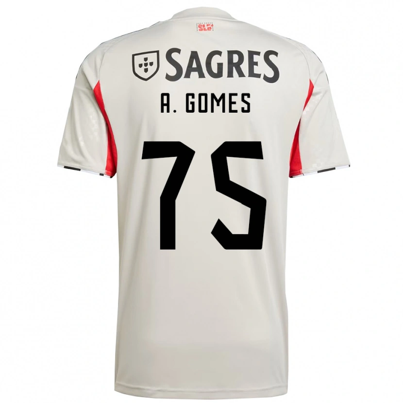 Danxen Dames André Gomes #75 Gebroken Wit Rood Uitshirt Uittenue 2025/26 T-Shirt