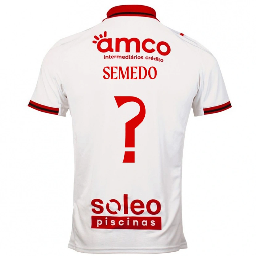 Danxen Dames Nuno Semedo #0 Wit Rood Uitshirt Uittenue 2025/26 T-Shirt