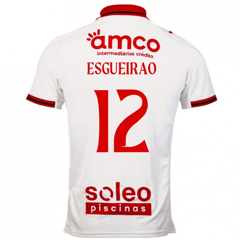 Danxen Dames Íris Esgueirão #12 Wit Rood Uitshirt Uittenue 2025/26 T-Shirt