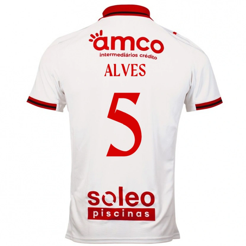 Danxen Dames Eduardo Alves #5 Wit Rood Uitshirt Uittenue 2025/26 T-Shirt