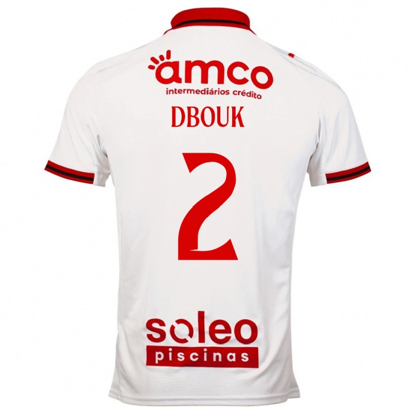 Danxen Dames Gabriel Dbouk #2 Wit Rood Uitshirt Uittenue 2025/26 T-Shirt