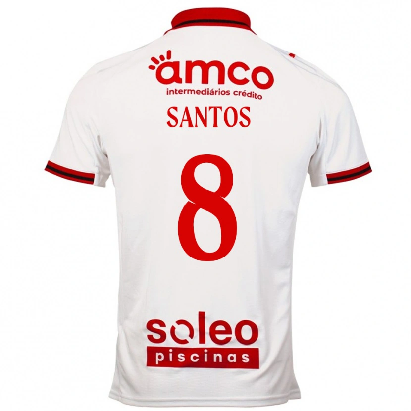 Danxen Dames Vicente Santos #8 Wit Rood Uitshirt Uittenue 2025/26 T-Shirt
