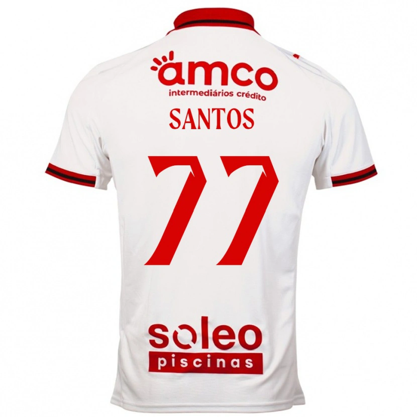 Danxen Dames Edu Santos #77 Wit Rood Uitshirt Uittenue 2025/26 T-Shirt