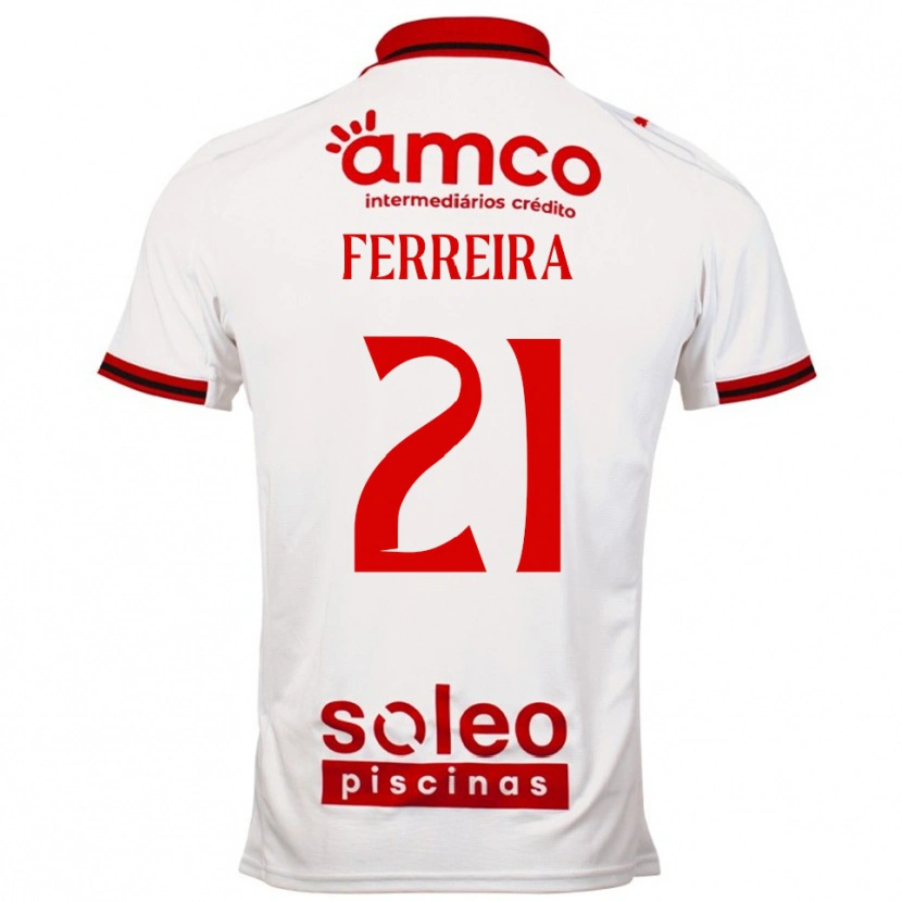 Danxen Dames Ana Carolina Ferreira #21 Wit Rood Uitshirt Uittenue 2025/26 T-Shirt