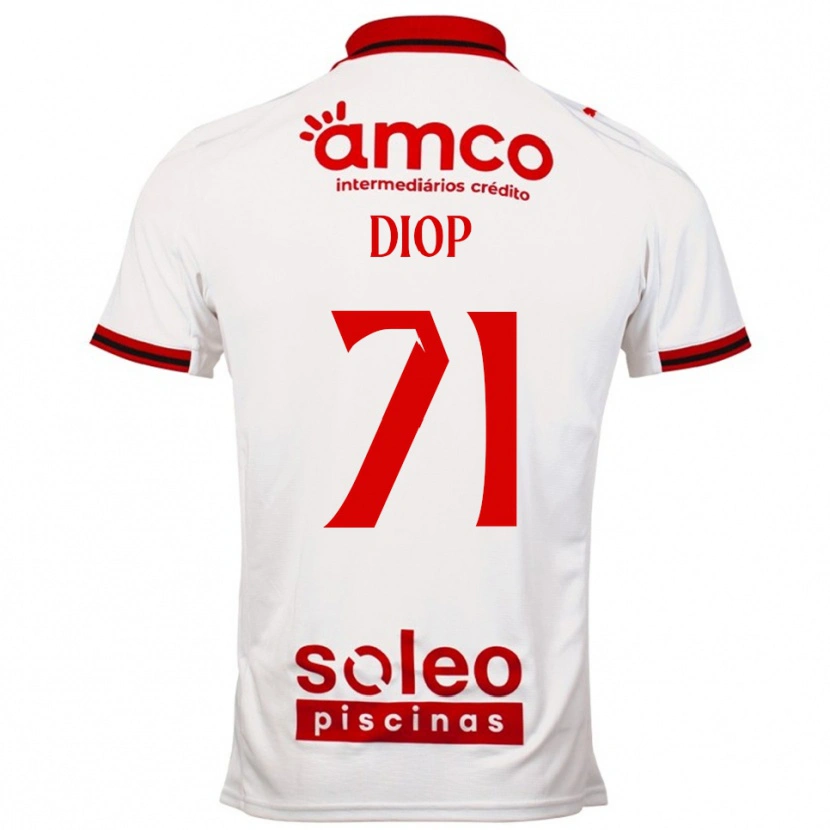 Danxen Dames Mamadou Diop #71 Wit Rood Uitshirt Uittenue 2025/26 T-Shirt