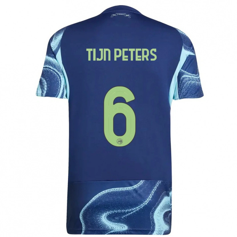 Danxen Dames Tijn Peters #6 Marineblauw Hemelsblauw Uitshirt Uittenue 2025/26 T-Shirt