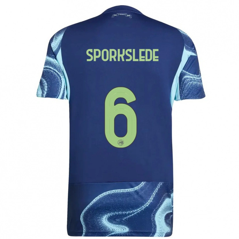 Danxen Dames Fabian Sporkslede #6 Marineblauw Hemelsblauw Uitshirt Uittenue 2025/26 T-Shirt