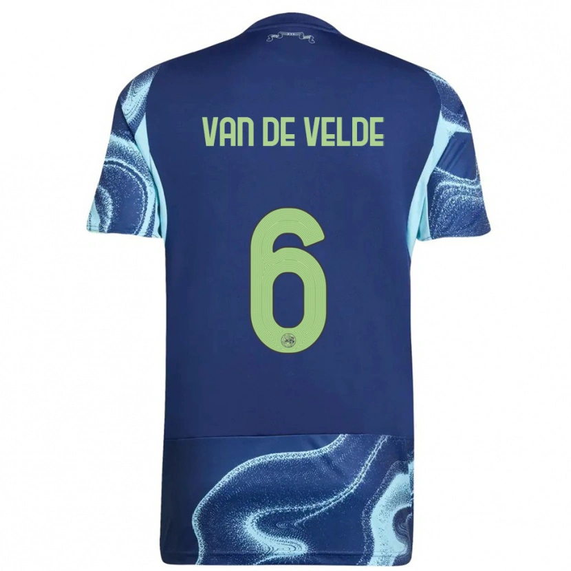 Danxen Dames Jonna Van De Velde #6 Marineblauw Hemelsblauw Uitshirt Uittenue 2025/26 T-Shirt