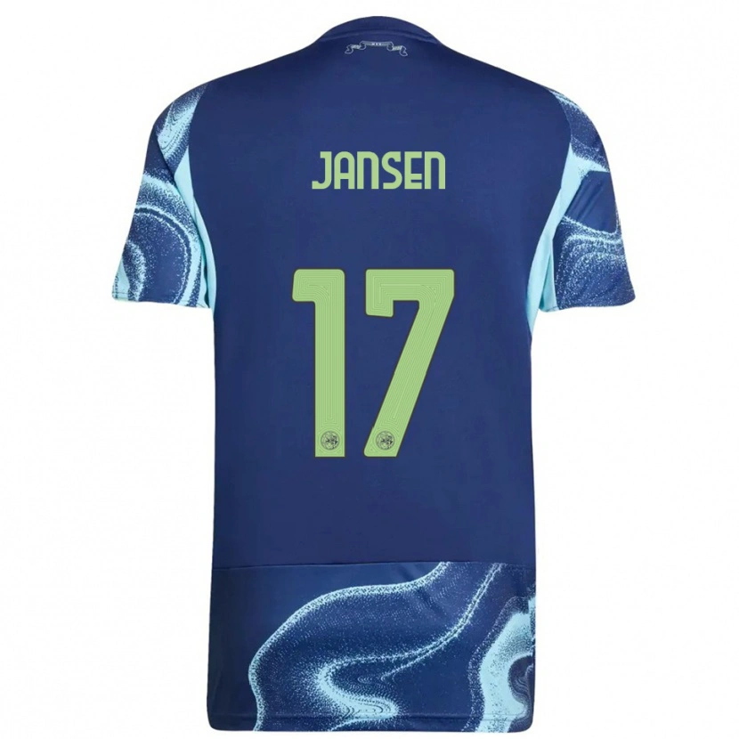 Danxen Dames Bente Jansen #17 Marineblauw Hemelsblauw Uitshirt Uittenue 2025/26 T-Shirt