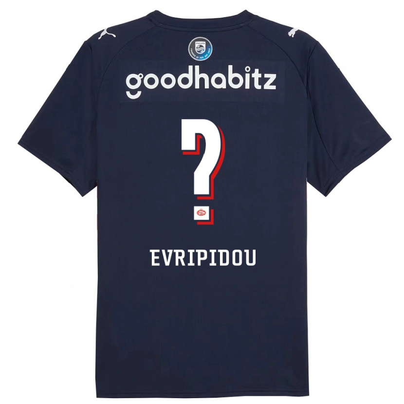 Danxen Dames Konstantinos Evripidou #0 Marineblauw Wit Uitshirt Uittenue 2025/26 T-Shirt