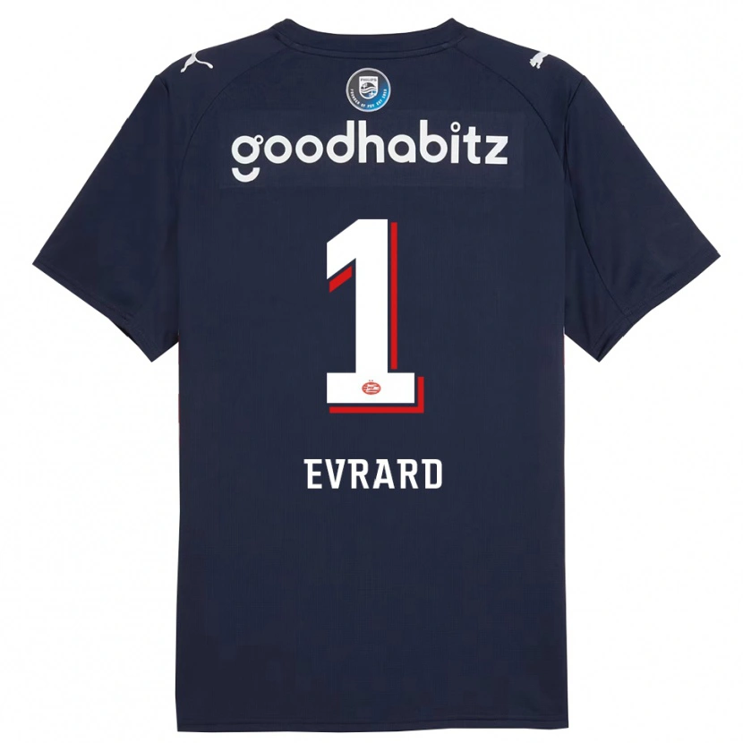 Danxen Dames Nicky Evrard #1 Marineblauw Wit Uitshirt Uittenue 2025/26 T-Shirt