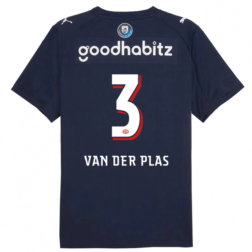 Danxen Dames Sven Van Der Plas #3 Marineblauw Wit Uitshirt Uittenue 2025/26 T-Shirt