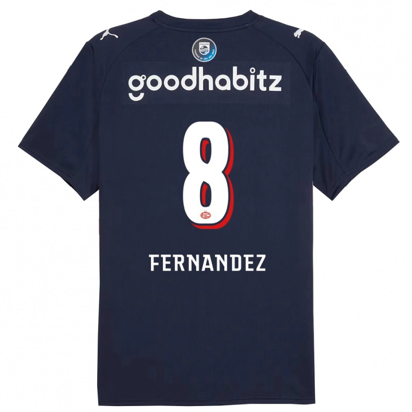 Danxen Dames Noah Fernandez #8 Marineblauw Wit Uitshirt Uittenue 2025/26 T-Shirt