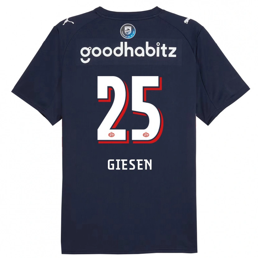 Danxen Dames Suzanne Giesen #25 Marineblauw Wit Uitshirt Uittenue 2025/26 T-Shirt