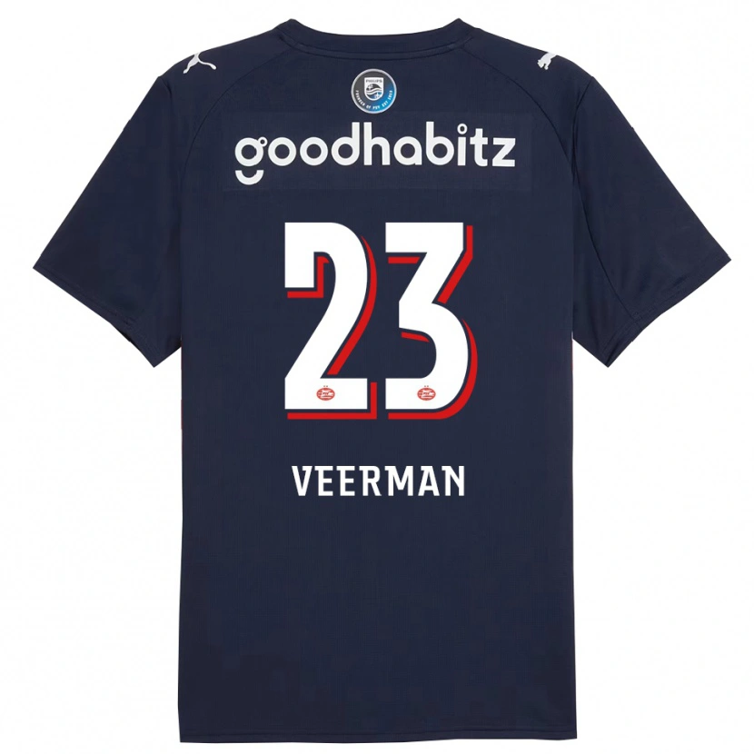 Danxen Dames Joey Veerman #23 Marineblauw Wit Uitshirt Uittenue 2025/26 T-Shirt