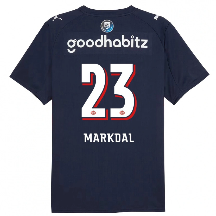 Danxen Dames Mikkel Markdal #23 Marineblauw Wit Uitshirt Uittenue 2025/26 T-Shirt