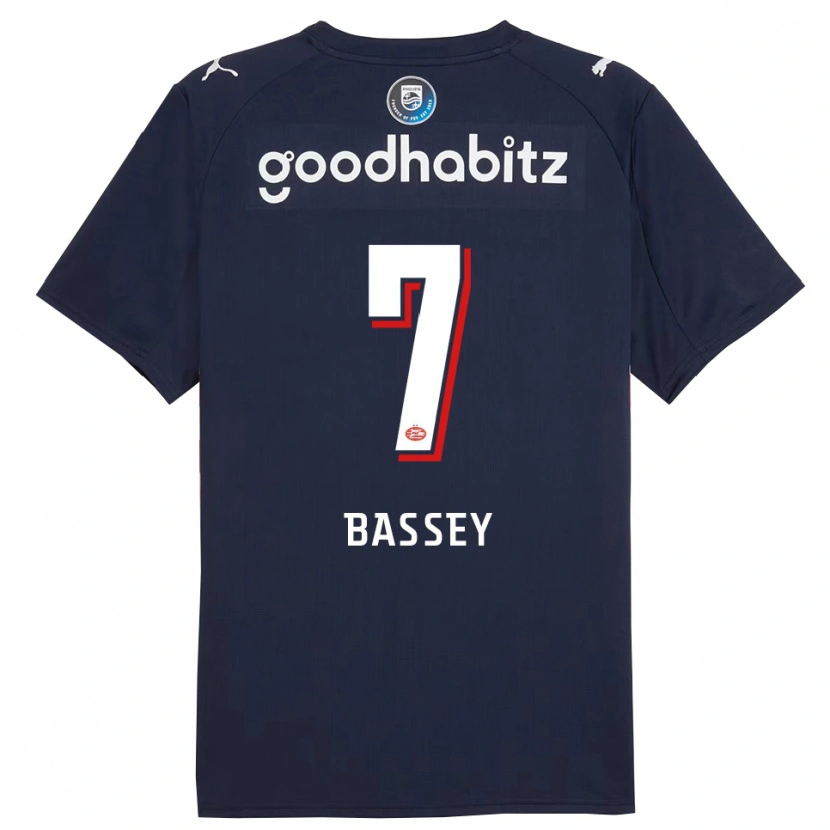 Danxen Dames Essien Bassey #7 Marineblauw Wit Uitshirt Uittenue 2025/26 T-Shirt