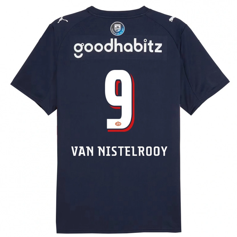 Danxen Dames Liam Van Nistelrooy #9 Marineblauw Wit Uitshirt Uittenue 2025/26 T-Shirt