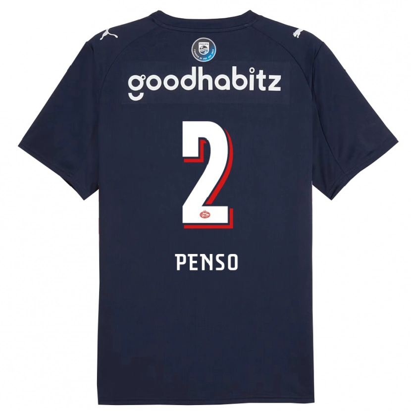 Danxen Dames Kyano Penso #2 Marineblauw Wit Uitshirt Uittenue 2025/26 T-Shirt