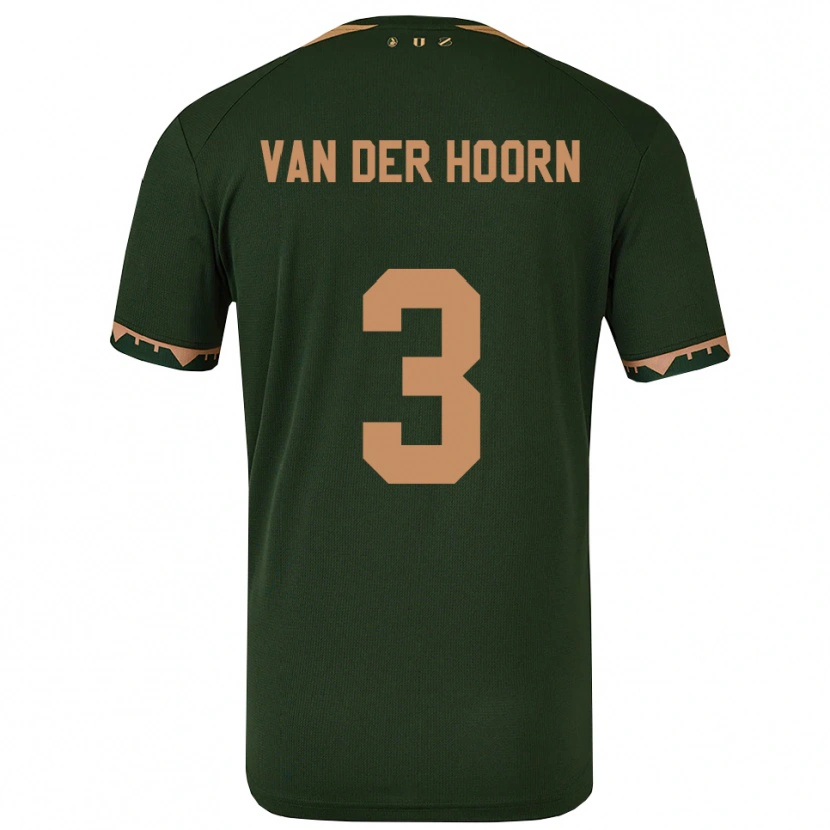 Danxen Dames Mike Van Der Hoorn #3 Groen Goud Uitshirt Uittenue 2025/26 T-Shirt