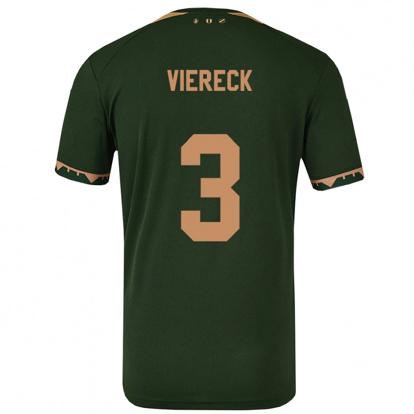 Danxen Dames Neal Viereck #3 Groen Goud Uitshirt Uittenue 2025/26 T-Shirt